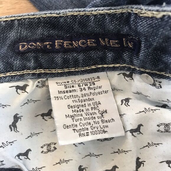 Cowgirl Up Jeans Western Bootcut Flare Blue 6 W29 Embellished Pockets Distress - Picture 10 of 10